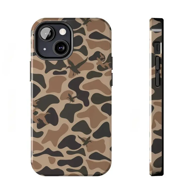 SY Vintage Ol School Waterfowl Camo Phone Case for Samsung s24 ultra and iPhone 17, 16, 15, 14, 13, 12, 11 Pro Max, X, XR, XS Max, 8, And 7 Plus,screen protector,fidgets, Real Hunting, Camo
