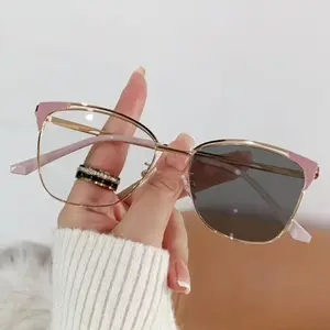2026 New Anti-Blue Glasses for Students and Office Workers, Men's Discoloration Lens Daily Wear Decorative Glasses