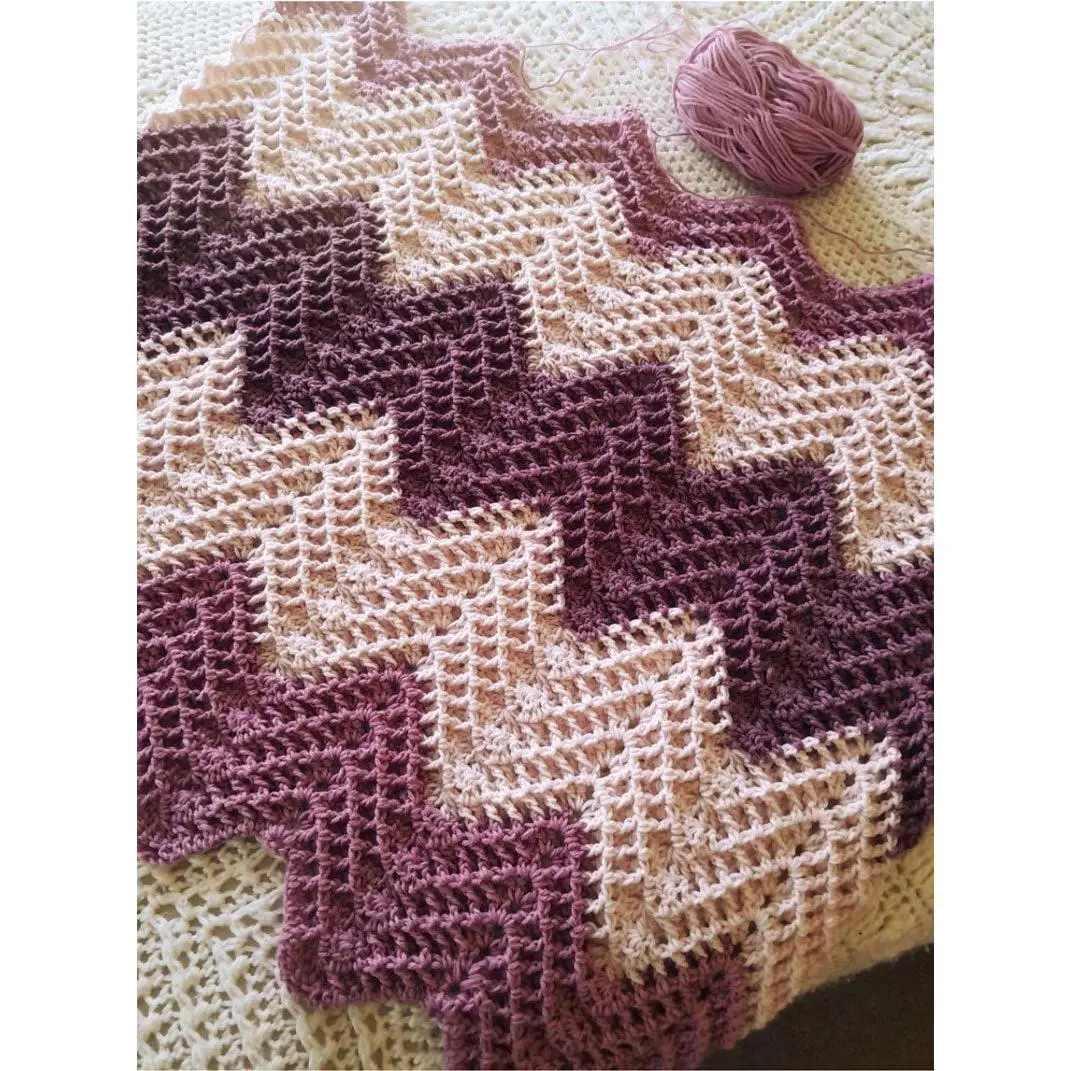 Reversible Waffle Chevron Blanket