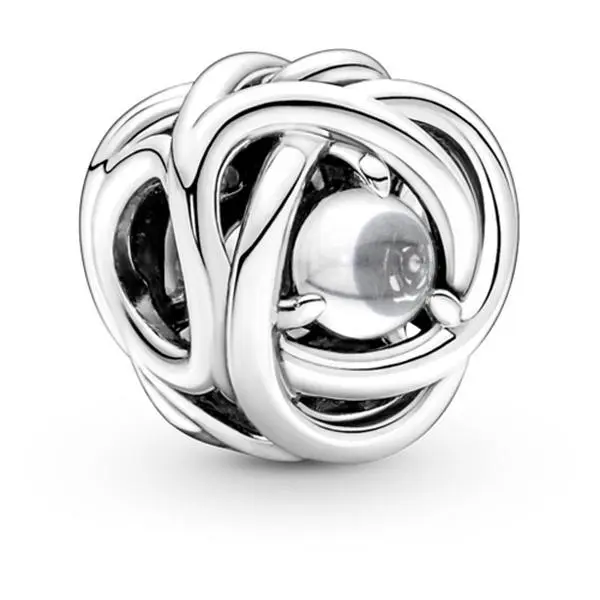 Pandora Clear Eternity Circle Charm Silver Tone Women's Jewelry 790064C01