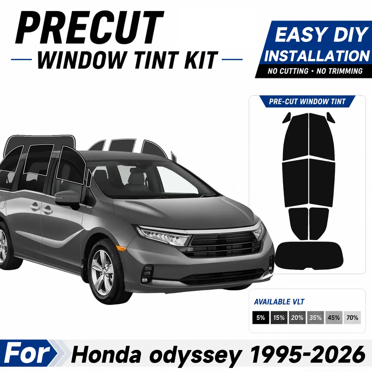 Pre Cut Window Tints for Honda odyssey 1995-2026, Computer precut Car Sunshade Windshield window tint for vehicles