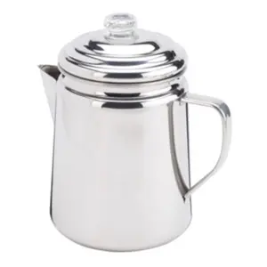 Coleman Steel Percolator - 8020190 Model, 14-Cup Capacity, 9.5x6.5x8 in Dimensions, Blue Kitchen Drinkware Kettle