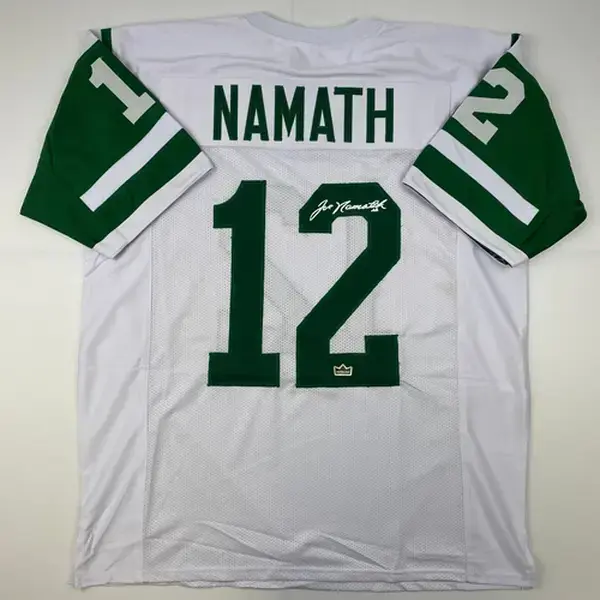 Facsimile Autographed Joe Namath New York White Laser Jersey