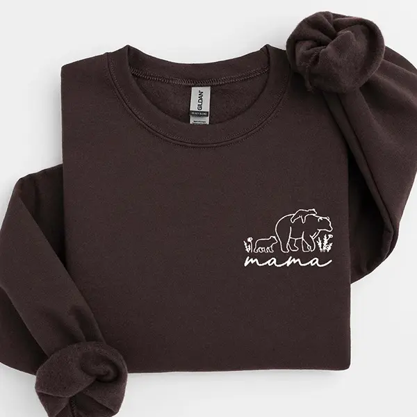 Embroidered Mama Bear Sweatshirt, Embroidered Mama Crewneck Sweatshirt, Mother’s Day Gift, Embroidered Bear Family Sweater
