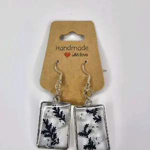 White Mushroom and Leaf Earrings - Elegant Design with Unique Mushroom and Leaf Accents