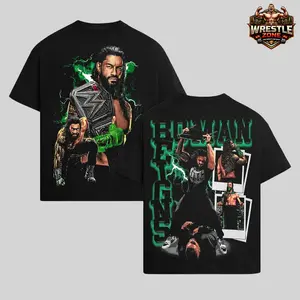 [WWE] Roman Reigns The Tribal Chief WWE Champion Premium Wrestling T Shirt 100% Cotton Graphic Tee Bloodline Head of the Table Shirt, World Champion Belt Tee, Streetwear Wrestling Fans Shirt, WWE Event Outfit Unisex