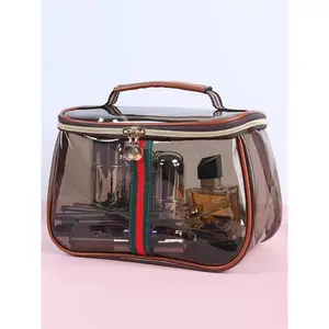 Large Capacity Makeup Bag, Waterproof Transparent Travel Storage Bag, Transparent Vanity Bag, Cosmetic Organizer for Toiletries and Cosmetics, All Seasons Use