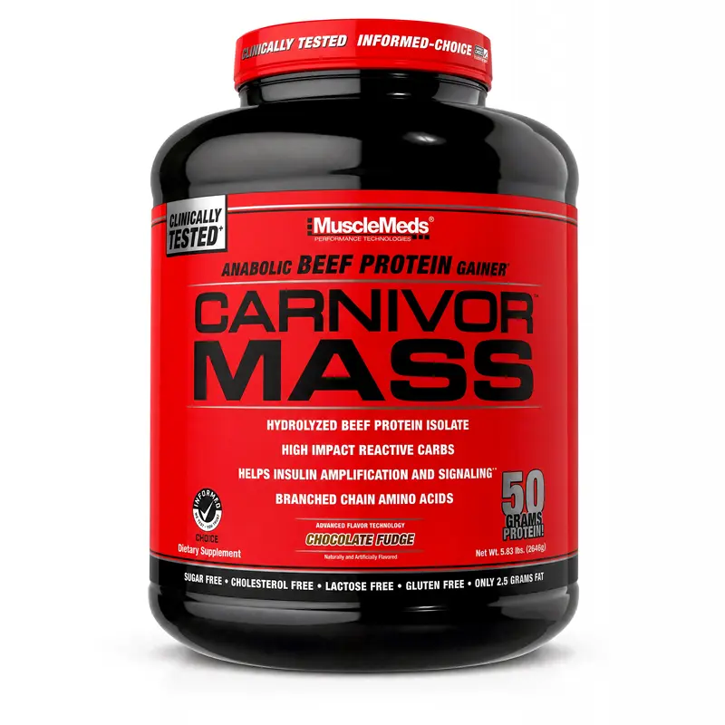 MuscleMeds CARNIVOR MASS, 50g High Calorie Beef Protein, 6lb
