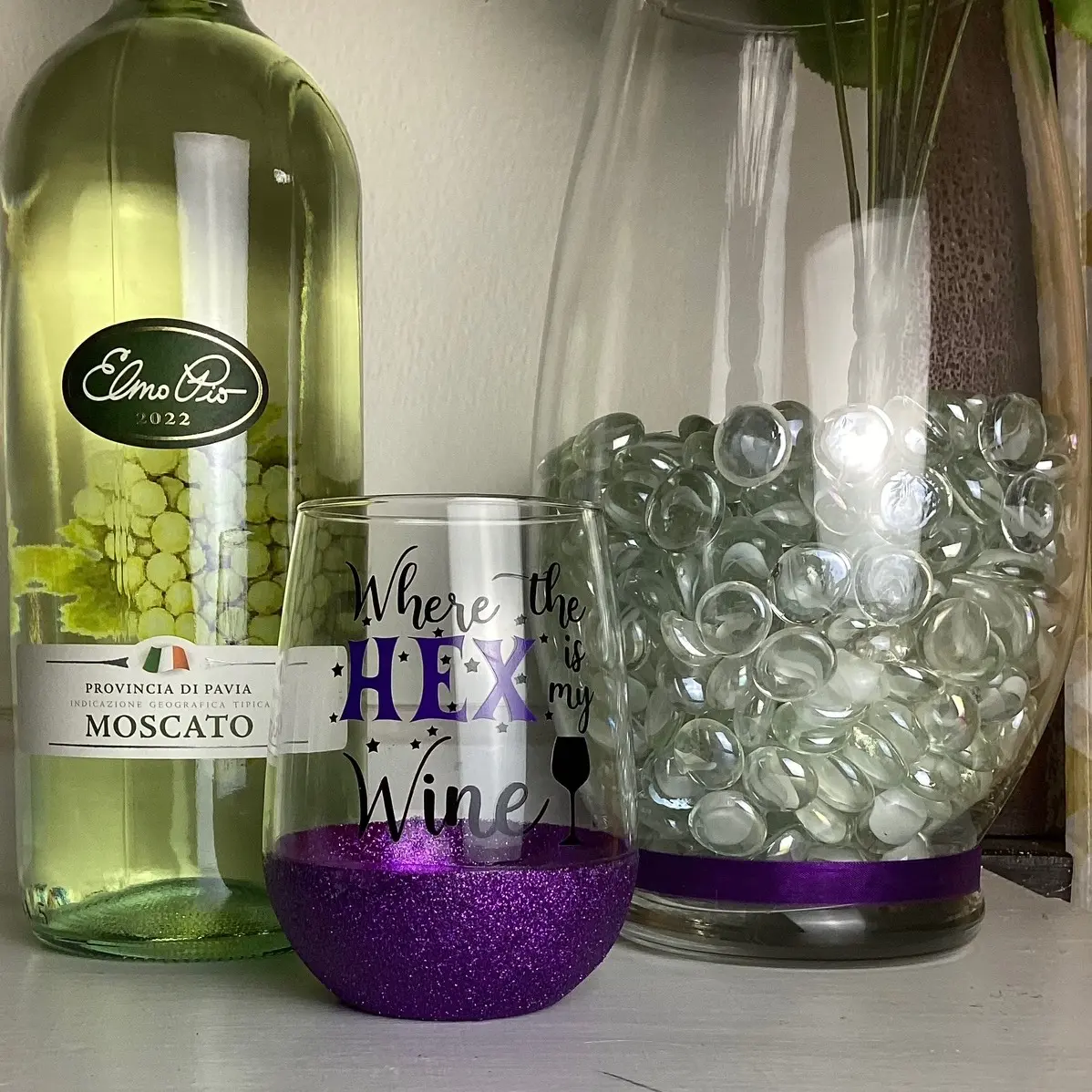 Purple Halloween Handmade Wine Glass Drinkware