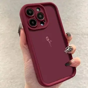 Case for iPhone 17 Pro Max 16 Plus 15 14 13 12 11 Air E Rose Pattern Drop Protection Shockproof Soft Silicone smartphone Cover