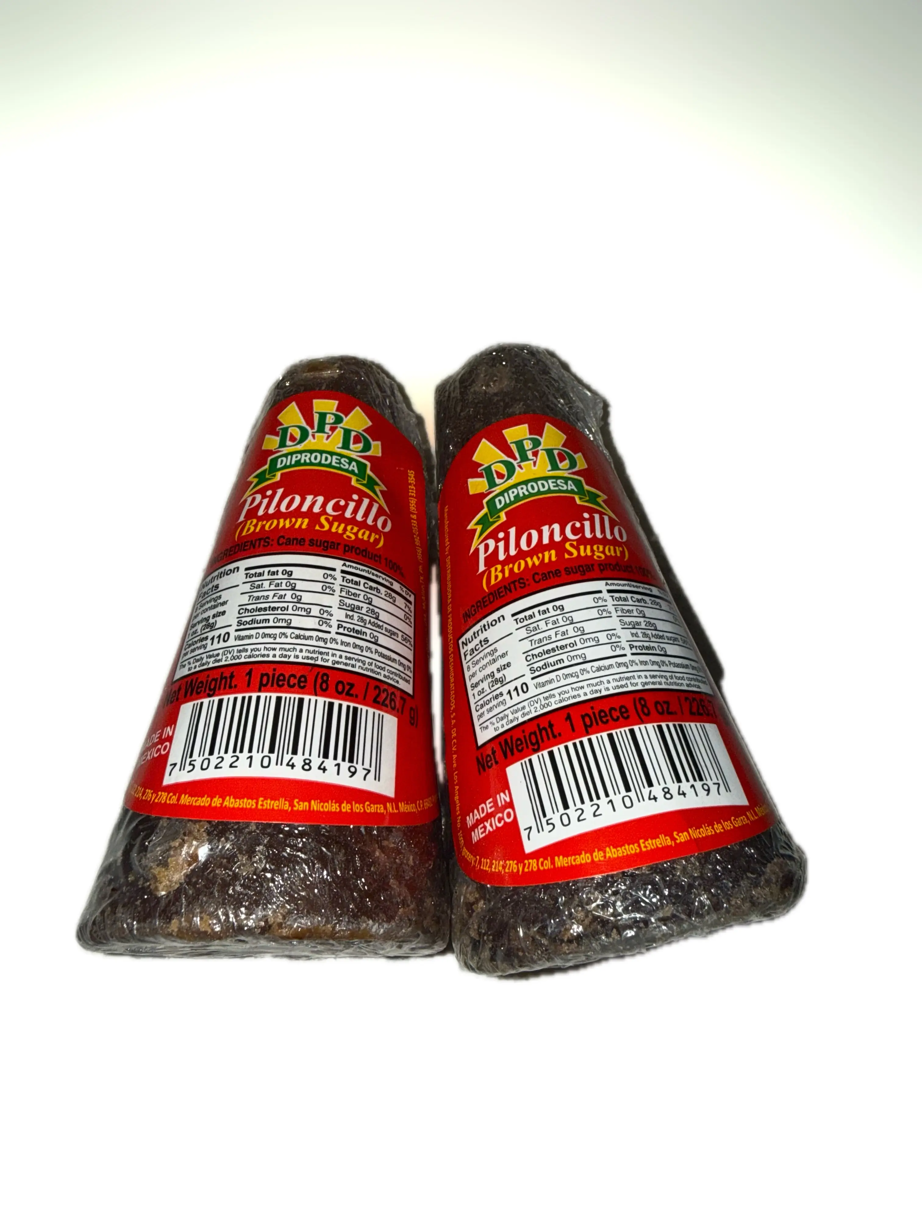 2 Piloncillos Diprodesa Mexicanos (2 x 8 oz)- Diprodesa Piloncillo Brown Sugar Cones, 2-Pack (2 x 8 oz / 226.7 g) – Authentic Mexican Cane Sugar