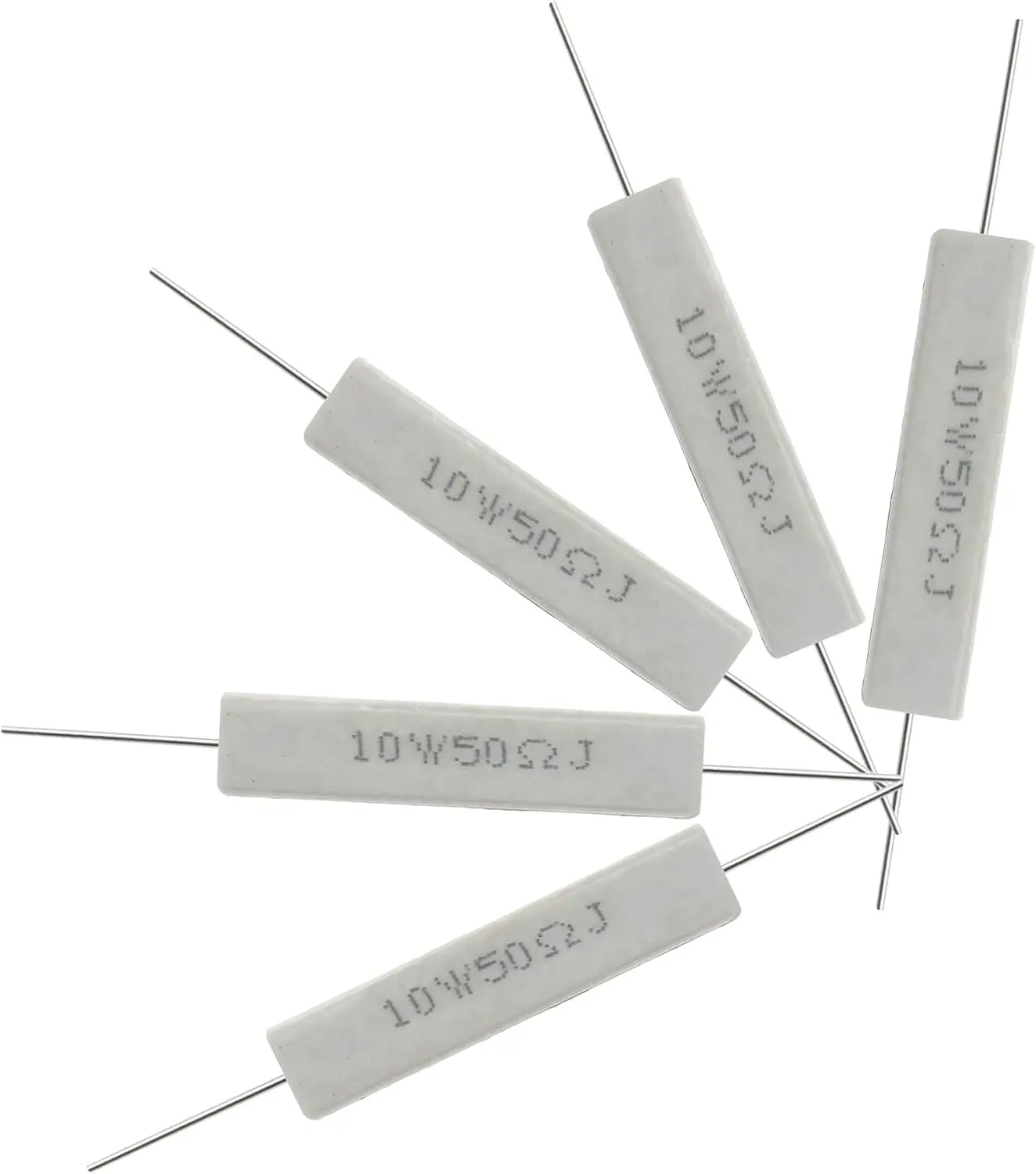 10PCS 10W 50 Ohm Ceramic Resistor