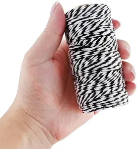 328 Feet Baker's Twine,Cotton Crafts Twine,Heavy Duty Christmas Holiday Twine,Great Packing Twine Black and White String