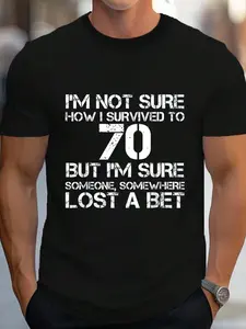 100% Cotton Funny 70th Birthday 70 Years Old Happy Bday Men Gift T-Shirt Women's Men's Graphic Tee Crew Neck summer vacation Tops