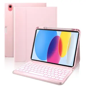 Backlit Keyboard Case for ipad (A16) 11th Gen 11 inch (2025) & ipad 10th Gen 10.9 inch (2022)-Slim Lightweight Stand Cover with Magnetically Detachable Wireless Bluetooth Keyboard