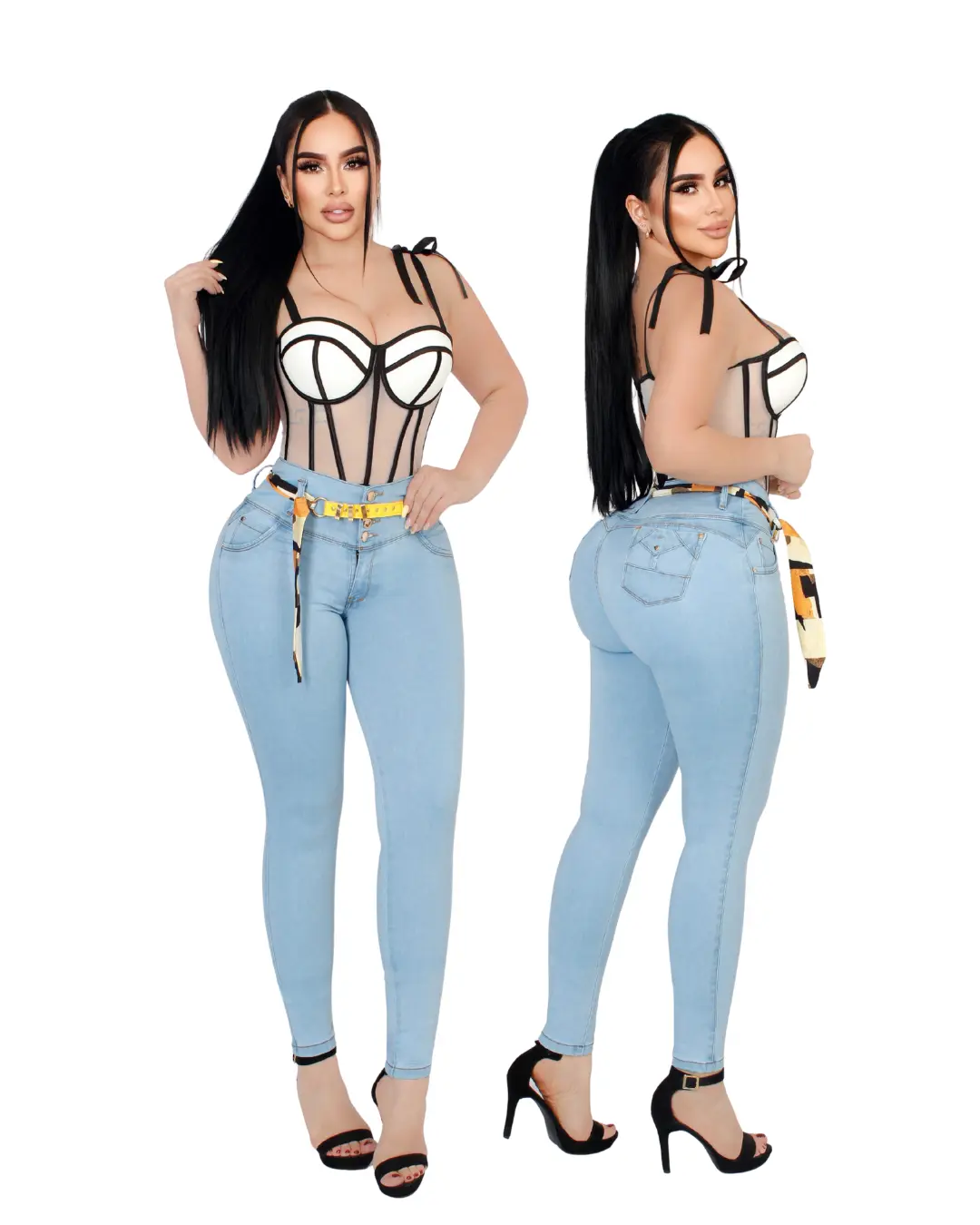 Liana Women's High-Waist Skinny Jeans - Colombian Butt-Lifting Denim Trouser, 4-Button Closure, Statement Shaping Fit, Casual Fashion Bottom Pants, Style, Lady, Piece, Fashion Apparel, Clothes, Butt Lifting Jeans, Outfits, Slim Fitted, Four Buttons