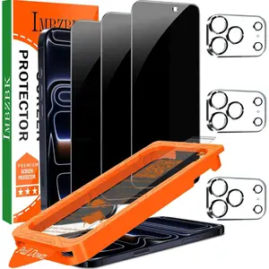 [Auto-Dust Removal] 3 Pack  Screen Protector for  17 Pro Max [6.9 INCH] Anti Spy Private Accessories, Case Friendly Film,  Grade Tempered Glass 3 Camera Lens Protector