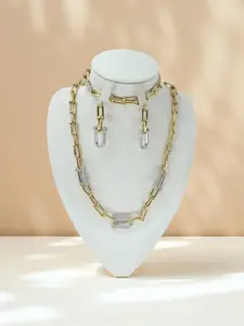 Women's Elegant Rhinestone Bombshell Jewelry Set, Exquisite Trendy Necklace & Bracelet & Earrings, Chic Maximalist Jewelry Set for Party & Daily Clothing Decor, Matching Jewelry Set