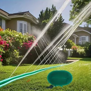 Lawn Sprinkler Garden Automatic Spray Micro-Irrigation Watering Kit – Drip Irrigation System with Irrigation Hose for Farm Watering, Adjustable Spray or Drip Modes, Ideal for Lawn, Garden, and Cooling Water Flow for Trampoline Play Areas