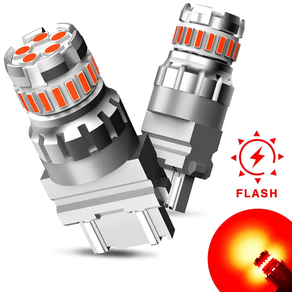 Summervibes AUXITO 3157 Red LED Blinking Flashing Strobe Brake Stop Tail Light Parking Bulbs
