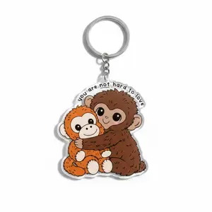Punch the monkey Keychain, You are not hard to love, Gift For Fan Car Magnet