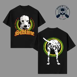 Sublime Dog Logo Graphic T-Shirt, Oversized Cotton Tee, Reggae Ska Punk Shirt, Vintage Music Streetwear Unisex