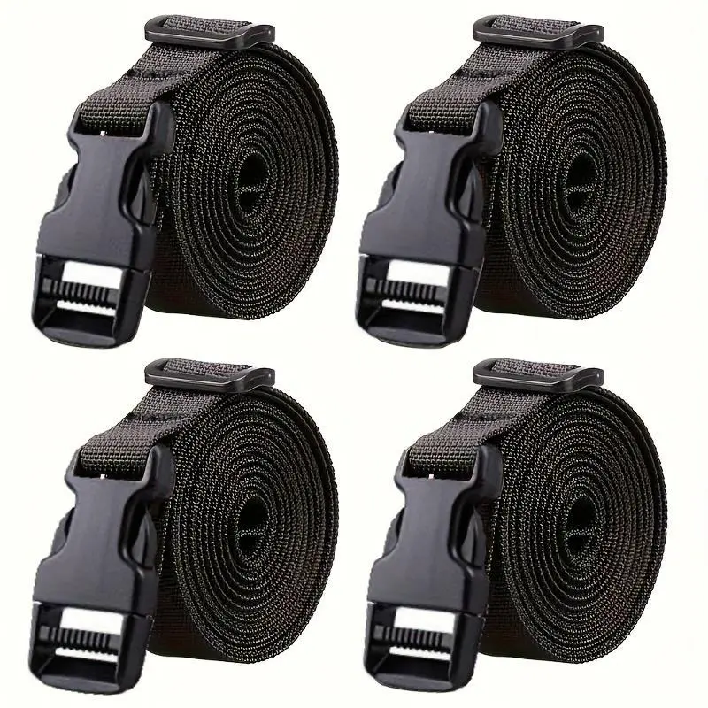 4pcs Nylon Luggage Straps Suitcase Belts Adjustable Backpack Straps Travel Accessory Bag Shoulder Straps For Heavy Cargo Lashing