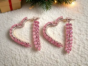 2024 Thanksgiving Zircon Earrings for woman  - Wheat Design - Heart-shaped hypoallergenic Christmas Earrings - Gift for Her christmas gift cute