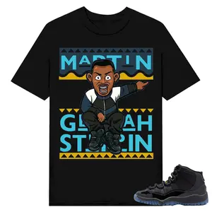 Martin Get Tah Steppin, AJ Gamma Blue 11s Matching Tee, Shirt To Match sneaker