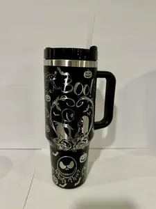 New 40oz Laser Engraved Tumbler Halloween Themed The Nightmare Before Christmas - Customer Favorite