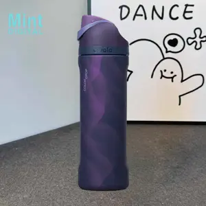 Owala Style FreeSip Tumbler Purple Gradient 24oz 32oz Insulated Stainless Steel Water Bottle Leakproof Straw Lid BPA Free Thermal Travel Gym Cup