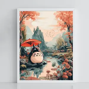 My Neighbor Totoro poster, Totoro japanese Anime Poster Print, Printable Wall Art, Totoro Wall Art, Japanese Home Decor, Manga Anime Wall Art for Living Room Home Decoration Photo Artistic