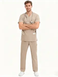 2Pcs Mens Scrubs Set The Perfect Blend Of Style And Functionality Short Sleeve Vneck Tops And Pants Comfortable Breathable Medical Uniforms For Nurses Doctors And Dentists Workwear