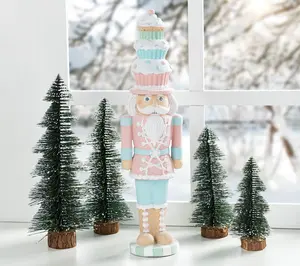 Glitzhome 18" Christmas Cupcake Nutcracker Table Decor