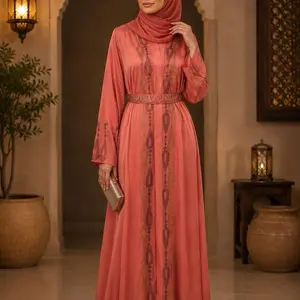 #61 Dubai luxury 1-piece abaya with matching hijab and belt