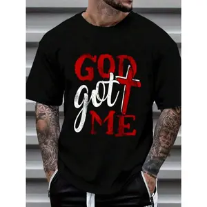 God Christian Faithcross Got Me Religion Quote Inspriration T-Shirt Women's Men's Graphic Tee Causal Tops Fashion Tshirt Short Sleeve T-Shirt