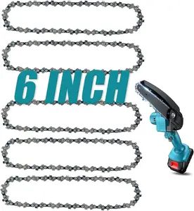 6 Inch  Chain, 5 count Replacement Chains for All 6-inch Cordless Electric Portable Mini Chainsaws, Durable Carbon 6Inch  Chains for Pruning Shears and