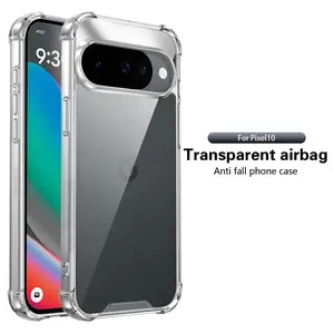 Google Pixel 10 & Pixel 10 Pro 5g Case, Transparent Clear Silicone Bumper, Acrylic Matte Back Cover, Shockproof Protection Shell