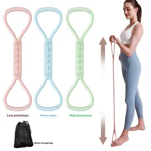 Women's 8-Character Open-Back Chest Expander, Elastic Fitness Stretch Strap for Resistance Training