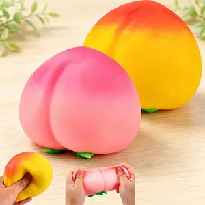 Peach Squeeze Stress Balls Soft Slow Rising Fruit Squishy Fidget Toy, Sensory Relax Toy Office Desk Decor Birthday Gifts for Teens