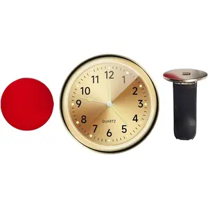 Pocket Small Mini Luminous Quartz Analog Watch Stick-On Clock For Car Boat Bike~