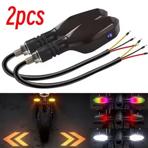 2pcs LED Motorcycle Universal Turn Signal Light, Colorful Projection Lamp, Sequential Flashing Indicator Lights, Driving Safety Accessories