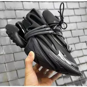 FlatPlatformDaddyShoesWomenPatchworkAirCushionElasticShoesThickSoleShock-AbsorbingSpaceshipSneakersUnisex2023