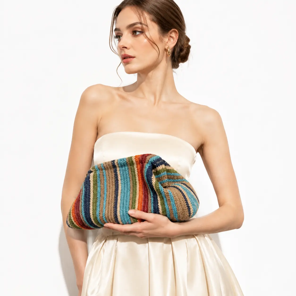 Women's Korean Style Knitted Crossbody Bag, Solid Color Mini Phone Coin Purse, Lightweight Dumpling Bag for Daily & Evening Wear
