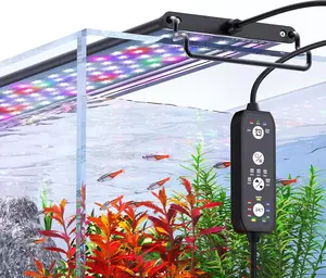 Seaoura Aquarium Plant Light Fish Tank Light 18W LED Full Spectrum 24/7 Cycle 24/7 Lighting Modes Auto On/Off Adjustable Brightness Adjustable Timer DIY Mode 18 Inch to 24 Inch Planted Tank Aquarium Accessories Aquarium Light Led Fish Tank Lamp