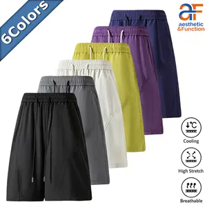 Men's Cooling Elastic Waist Shorts, High Stretch Breathable Casual Athletic Shorts, Ideal for Gym Workout, Lifting, Outdoor Fun, Streetwear, Chicano Style & Everyday Outfit Ideas, Elastic Men's Shorts, Stretch Men's Shorts
