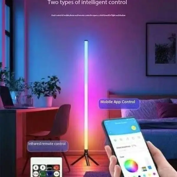 LED Wall Corner Floor Lamp,USB Powered RGB Color Changing Ambient Light ...