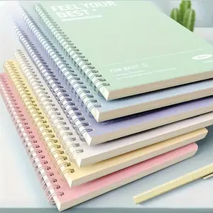 Set of 4 A5 Hard Cover Notebooks, Spiral Bound, 30 Pages Each, Grid Paper, Office and Party Supplies, School and Travel Essentials, Boost Efficiency