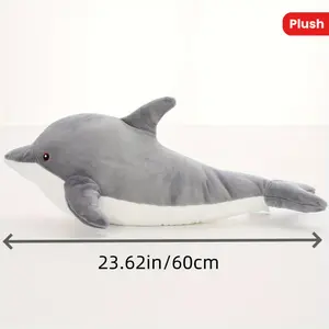 Large Dolphin Teddy, Cuddly Plush Dolphin Ocean Stuffed Animal Soft Toy, Cute Birthday Gifts For Girls Women Party Decorations fengshui ornament heal stone silk  flowers fake religious home laundry room bouquet saving bank creative small gift coffee lover