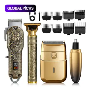 Professional Men's Hair Clipper, Hair Cutter and Beard Trimmer, Adjustable-Blade Electric Shaver and Grooming Kit, Rechargeable Cordless Hair Clippers for Men #GLOBAL PICKS